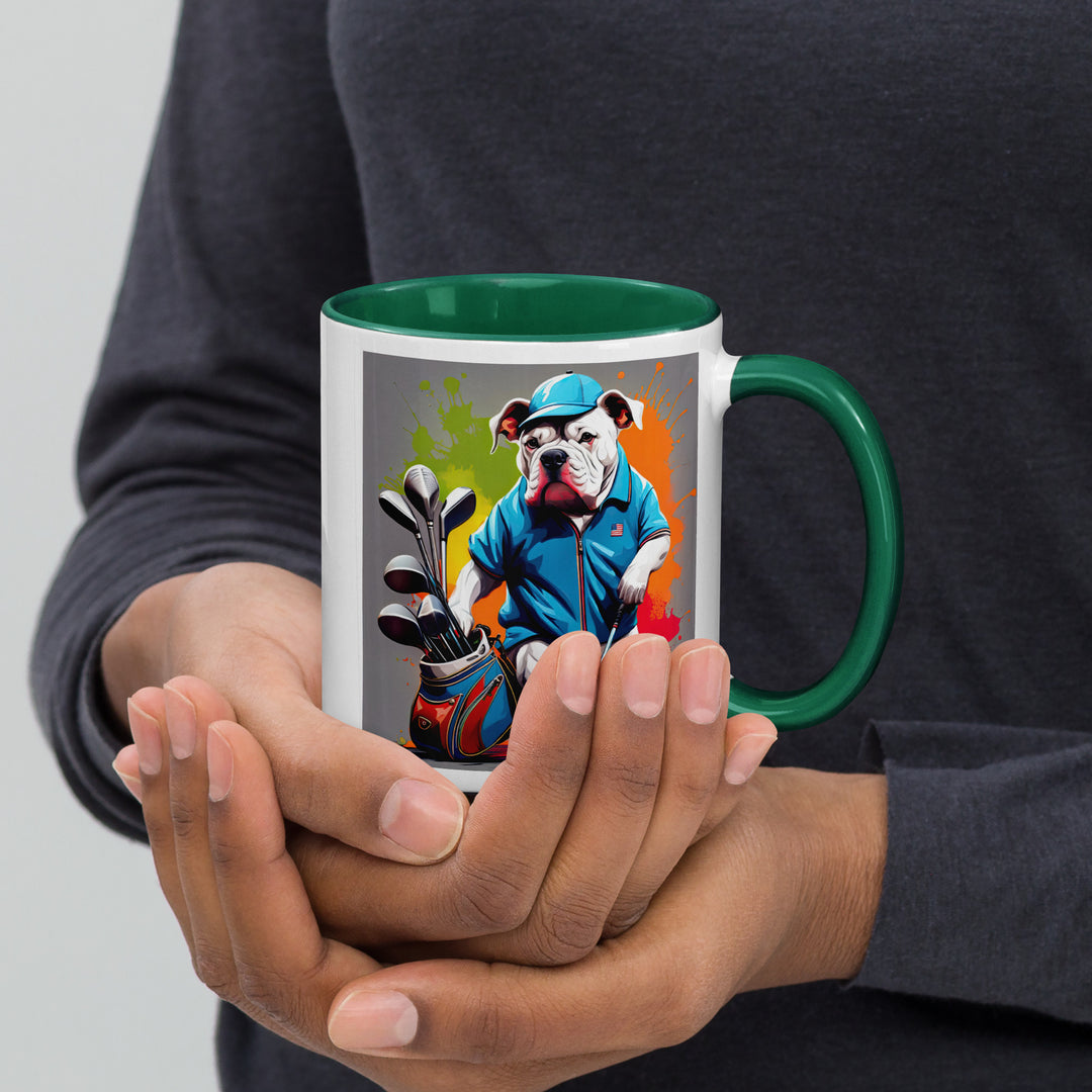 Bulldog Golfer- Mug with Color Inside V2