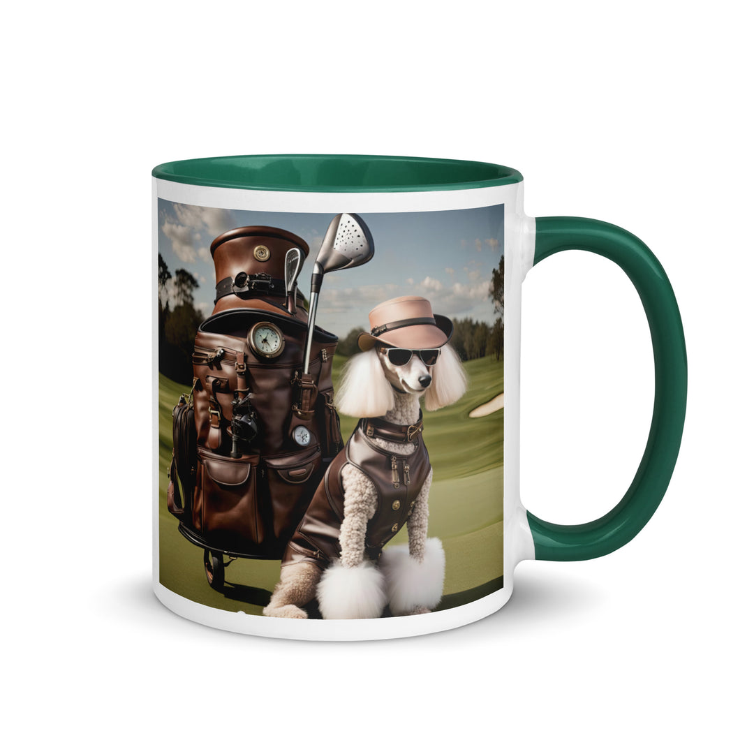 Poodle Golfer- Mug with Color Inside v6