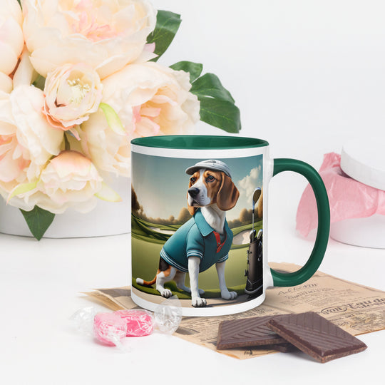 Beagle Golfer- Mug with Color Inside v2