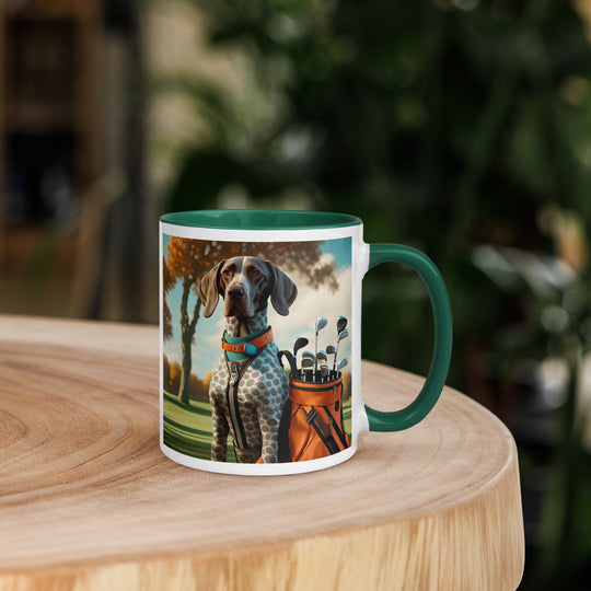 German Shorthaired Pointer Golfer- Mug with Color Inside