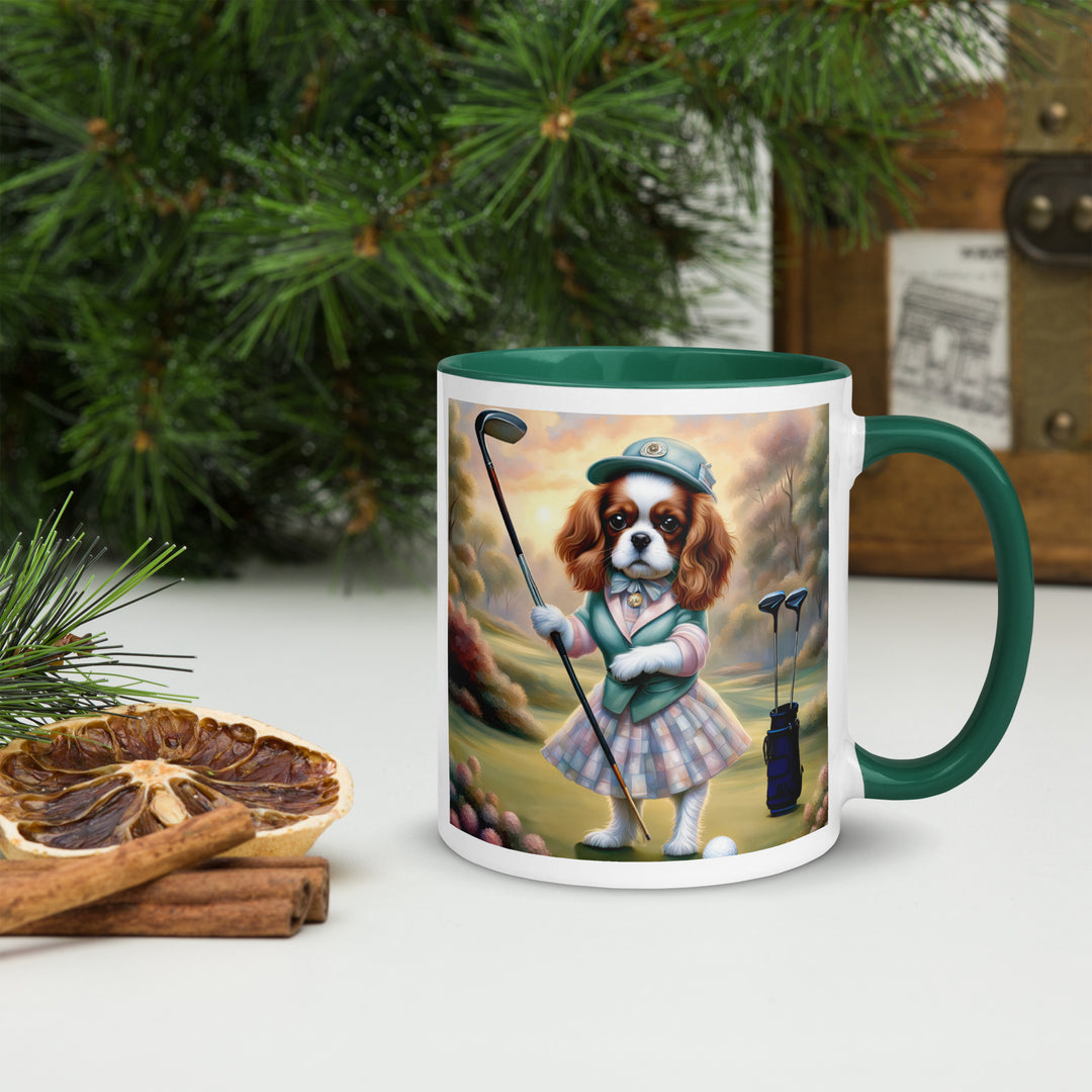 Cavalier King Charles Spaniel Golfer- Mug with Color Inside