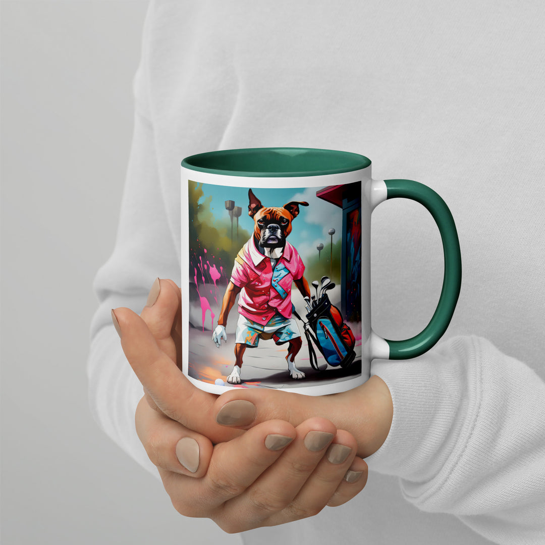 Boxer Golfer- Mug with Color Inside v2