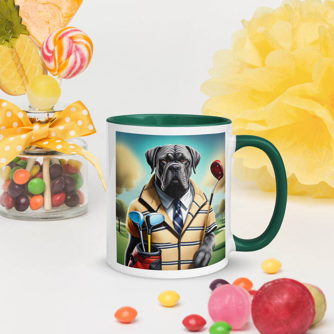 Cane Corso Golfer- Mug with Color Inside v3