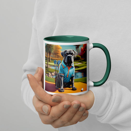 Cane Corso Golfer- Mug with Color Inside v4