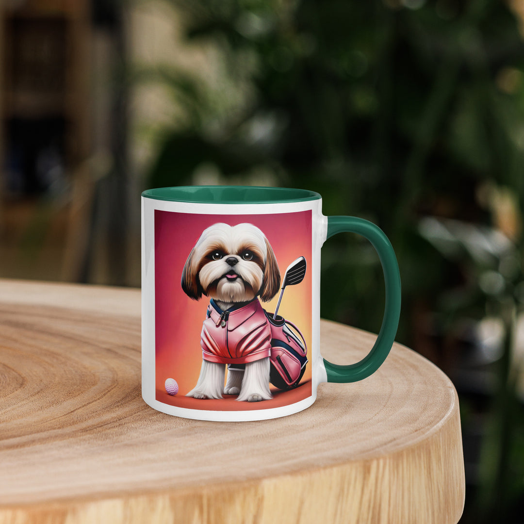 Shih Tzu Golfer- Mug with Color Inside v2