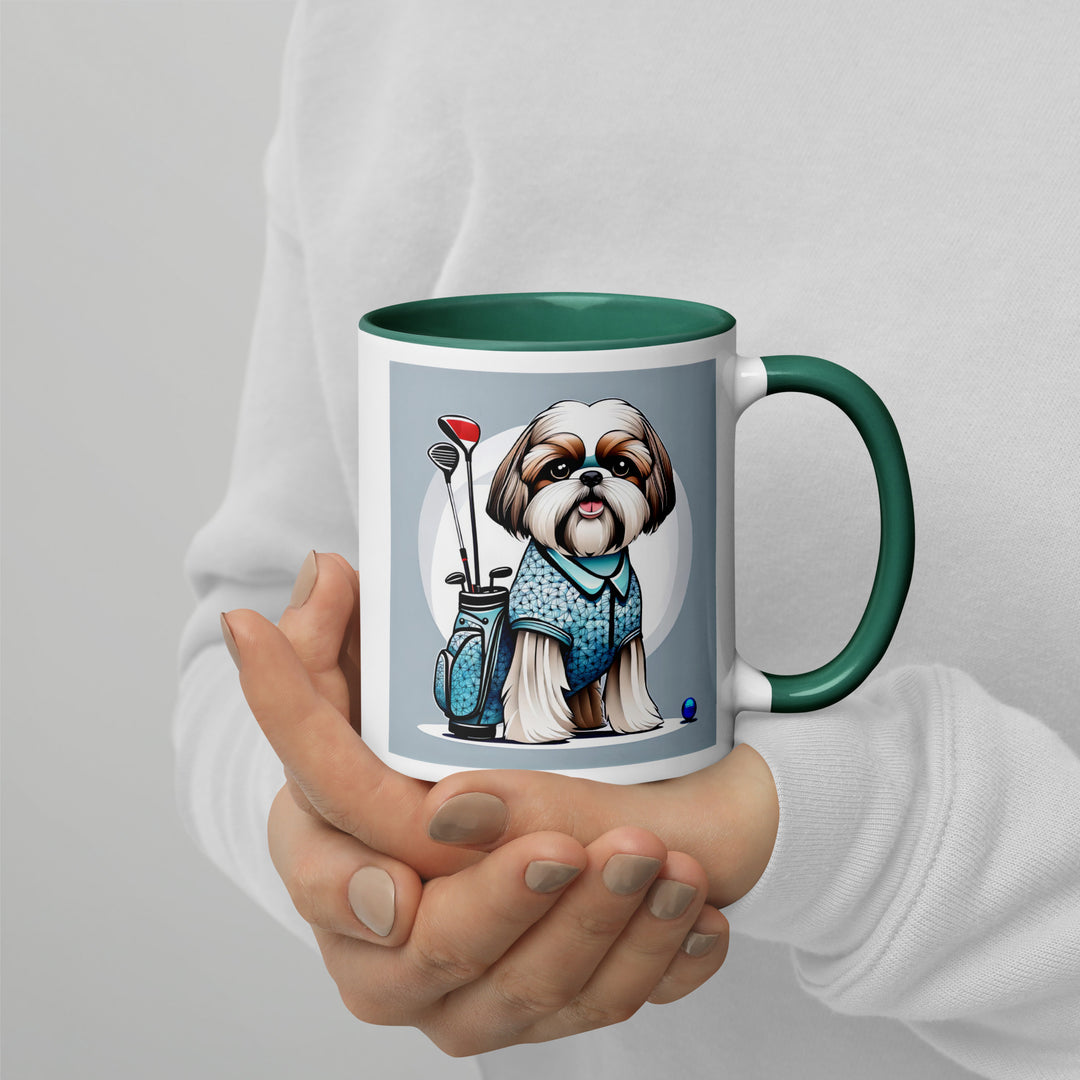 Shih Tzu Golfer- Mug with Color Inside v3