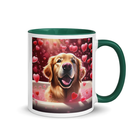 Golden Retriever Romantic- Mug with Color Inside