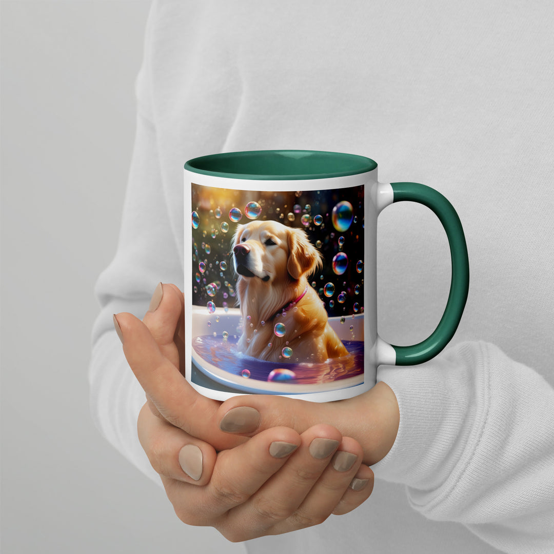 Golden Retriever Romantic- Mug with Color Inside v2