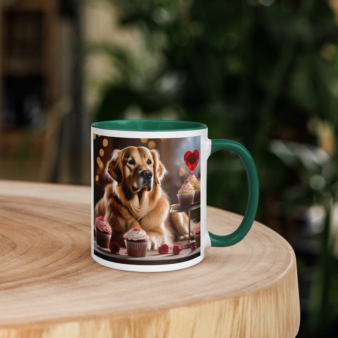 Golden Retriever Romantic- Mug with Color Inside v3