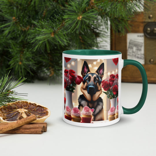 German Shepherd Romantic- Mug with Color Inside v2