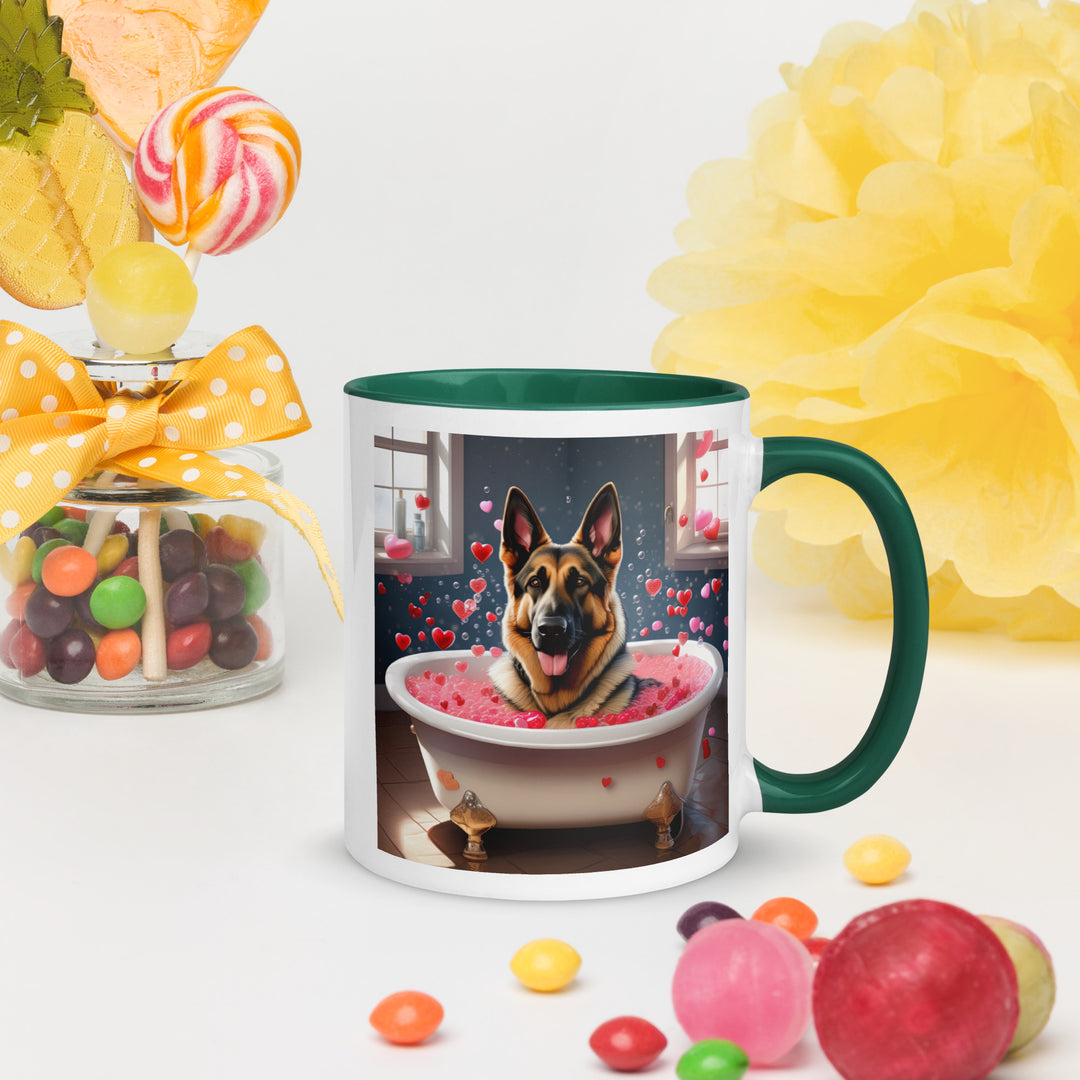 German Shepherd Romantic- Mug with Color Inside v3