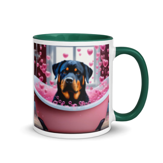 Rottweiler Romantic- Mug with Color Inside v2