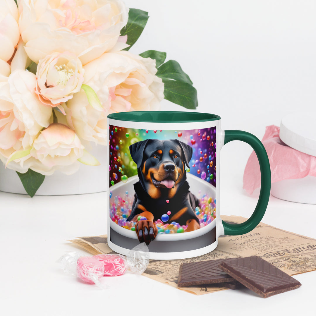 Rottweiler Romantic- Mug with Color Inside v3