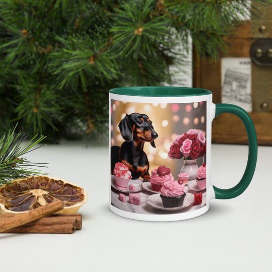 Dachshund Romantic- Mug with Color Inside v2