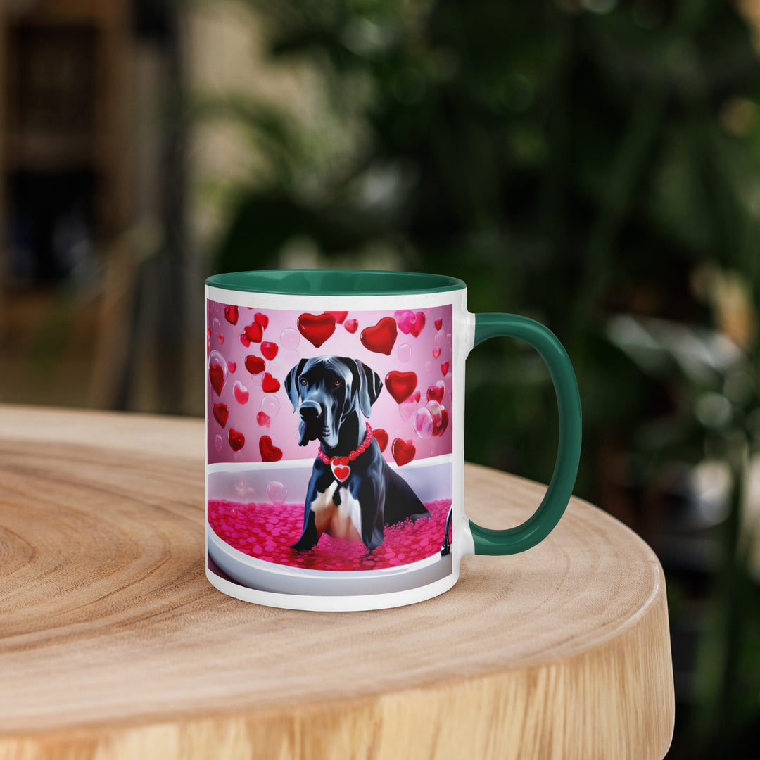 Great Dane Romantic- Mug with Color Inside v2