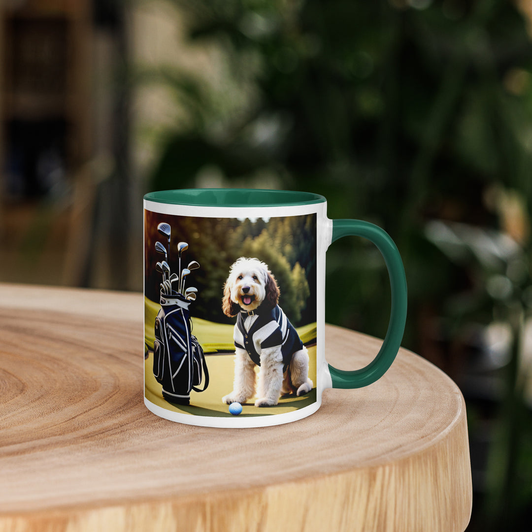 Bernedoodle Golfer- Mug with Color Inside