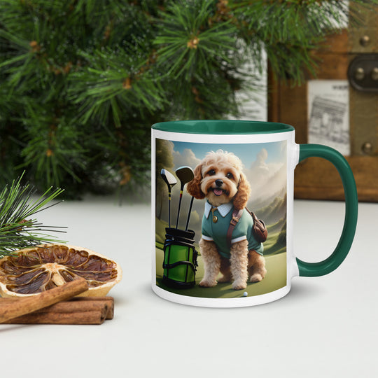 Cavapoo Golfer- Mug with Color Inside