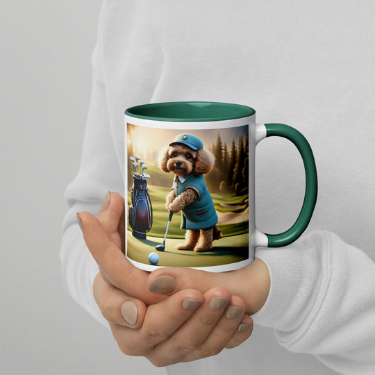 Cavapoo Golfer- Mug with Color Inside v5