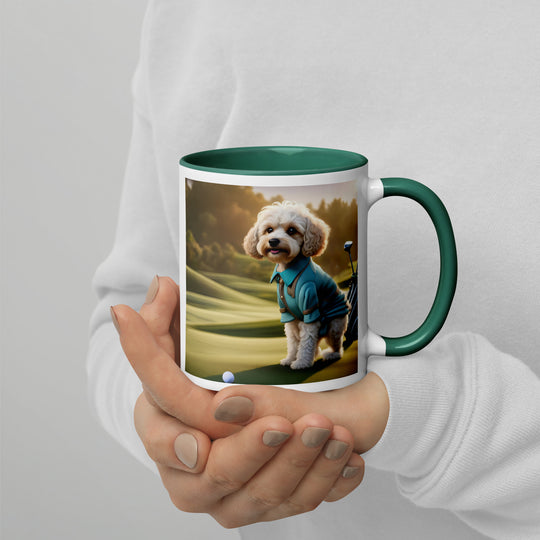 Cavapoo Golfer- Mug with Color Inside v4