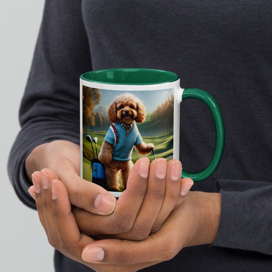 Cavapoo Golfer- Mug with Color Inside v7