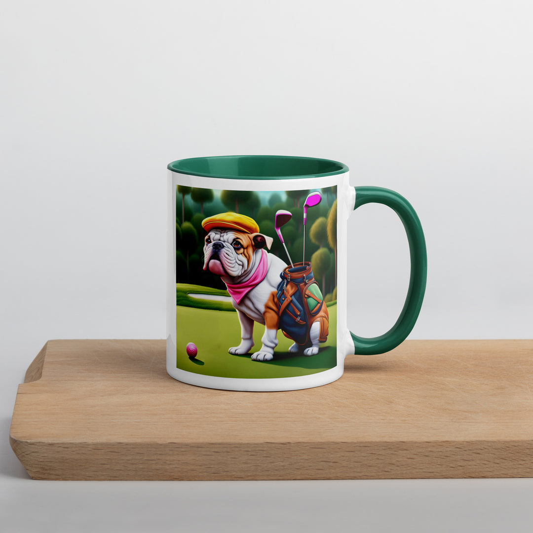 Catahoula Bulldog Golfer- Mug with Color Inside v5