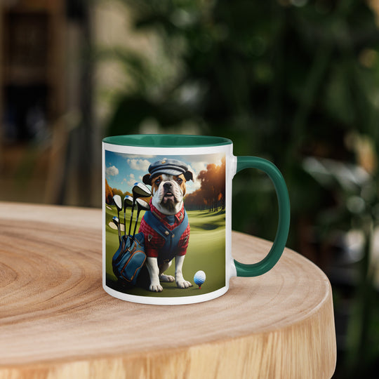 Catahoula Bulldog Golfer- Mug with Color Inside v6