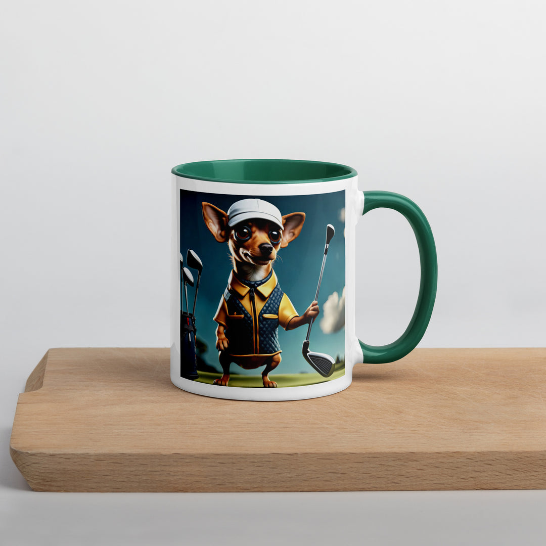 Chiweenie Golfer- Mug with Color Inside v2