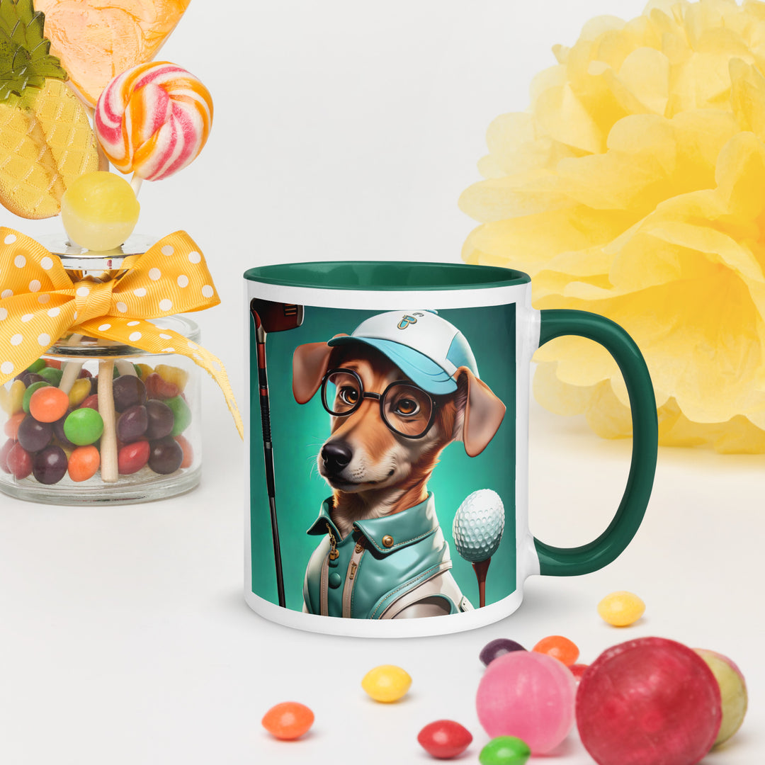 Chiweenie Golfer- Mug with Color Inside v5