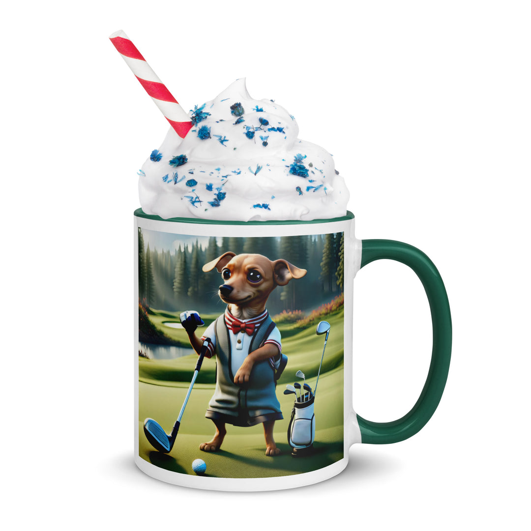 Chiweenie Golfer- Mug with Color Inside v3