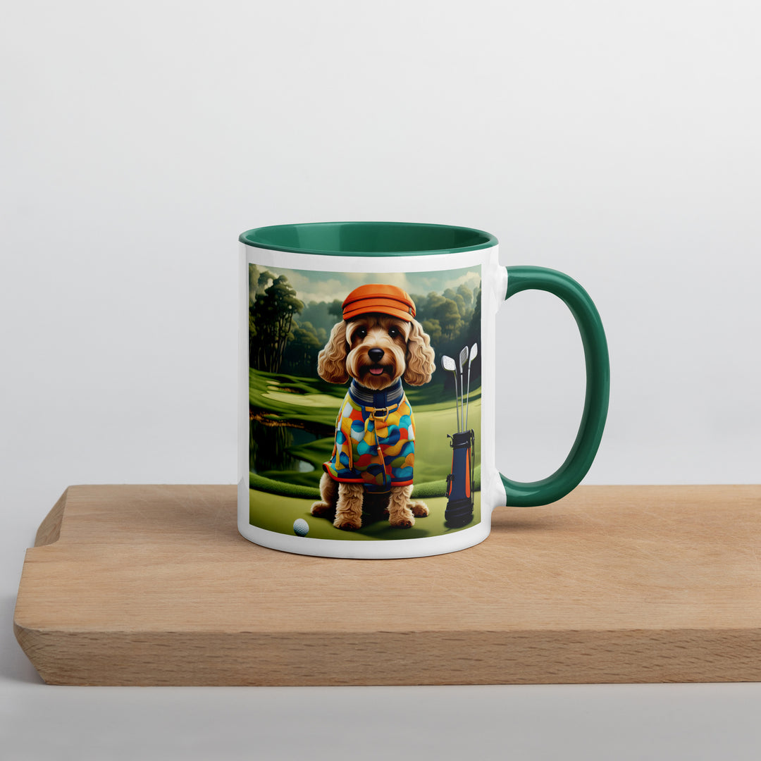 Cockapoo Golfer- Mug with Color Inside v2