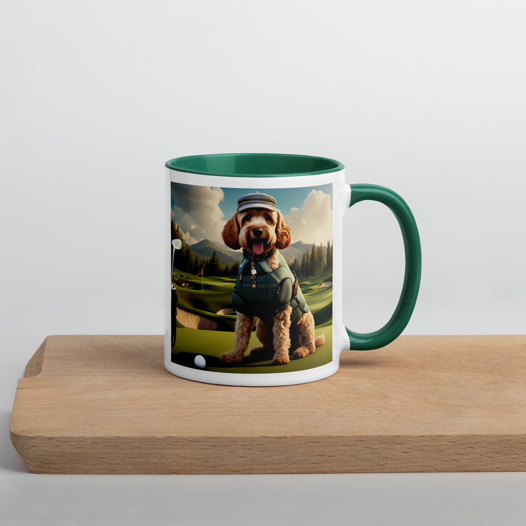 Cockapoo Golfer- Mug with Color Inside v7