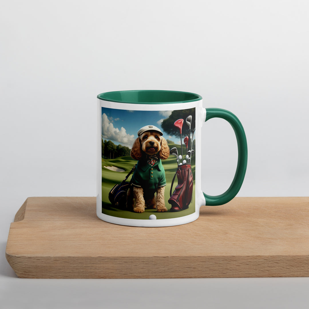 Cockapoo Golfer- Mug with Color Inside