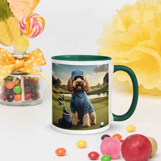 Cockapoo Golfer- Mug with Color Inside v6