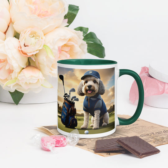 Cockapoo Golfer- Mug with Color Inside v8