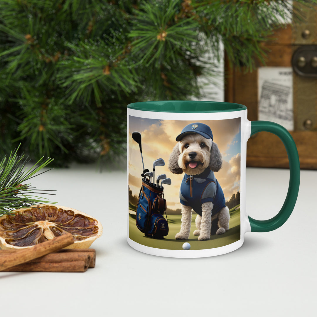 Cockapoo Golfer- Mug with Color Inside v8