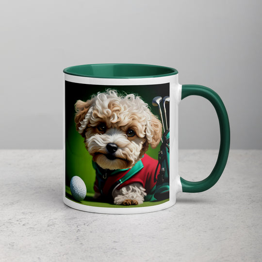 Maltipoo Golfer- Mug with Color Inside v9