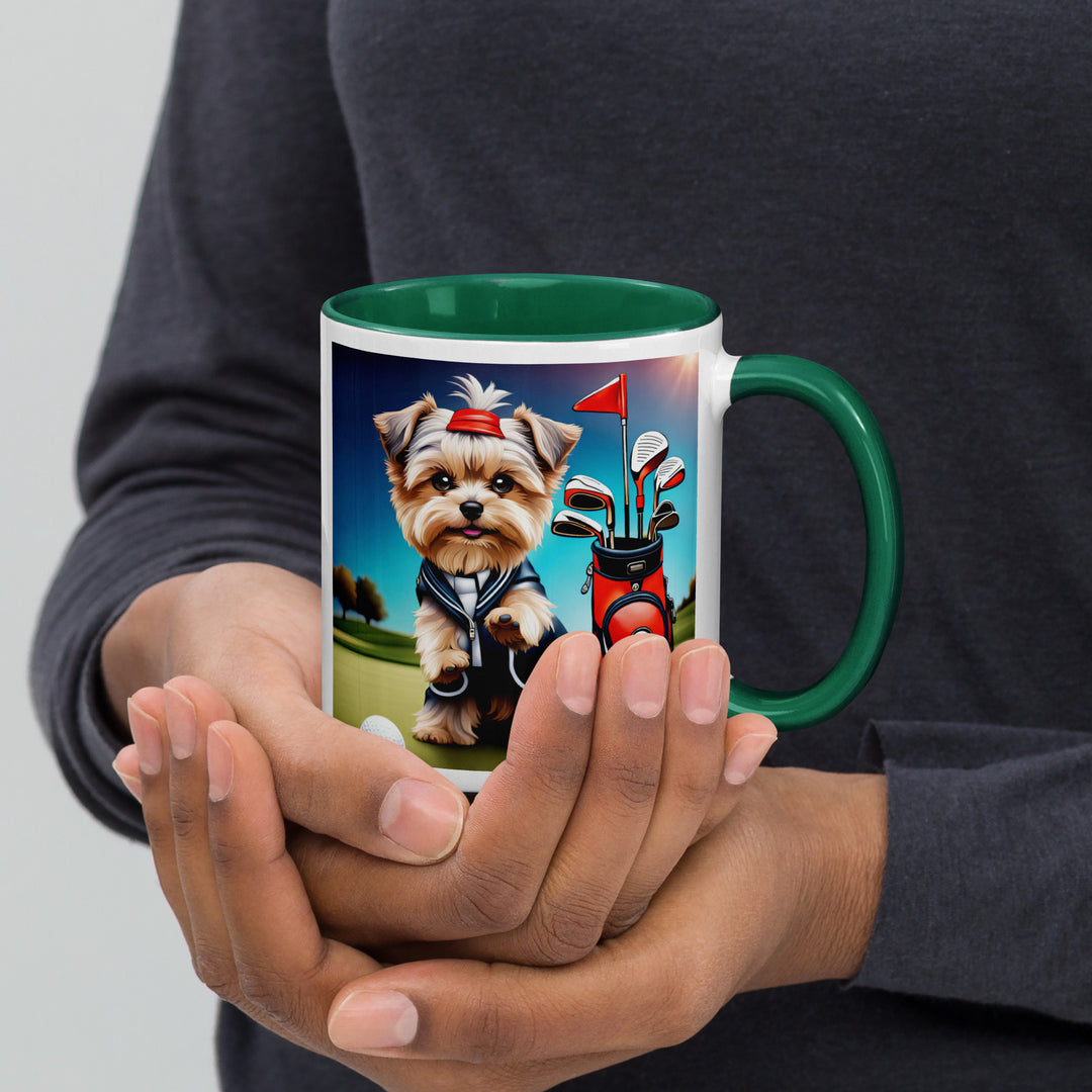 Morkie Golfer- Mug with Color Inside v2