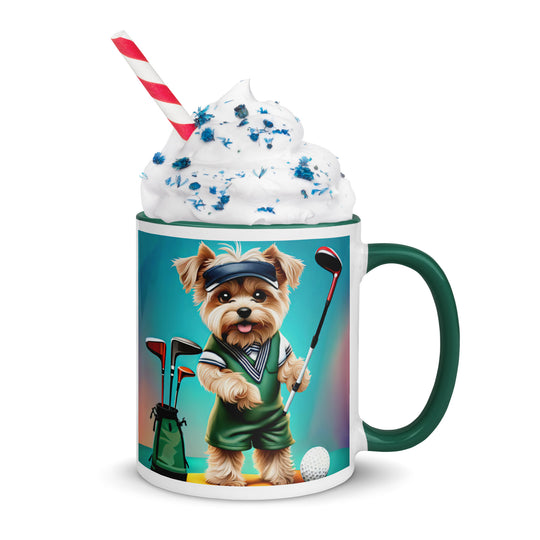 Morkie Golfer- Mug with Color Inside v3