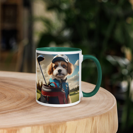 Pekapoo Golfer- Mug with Color Inside v4