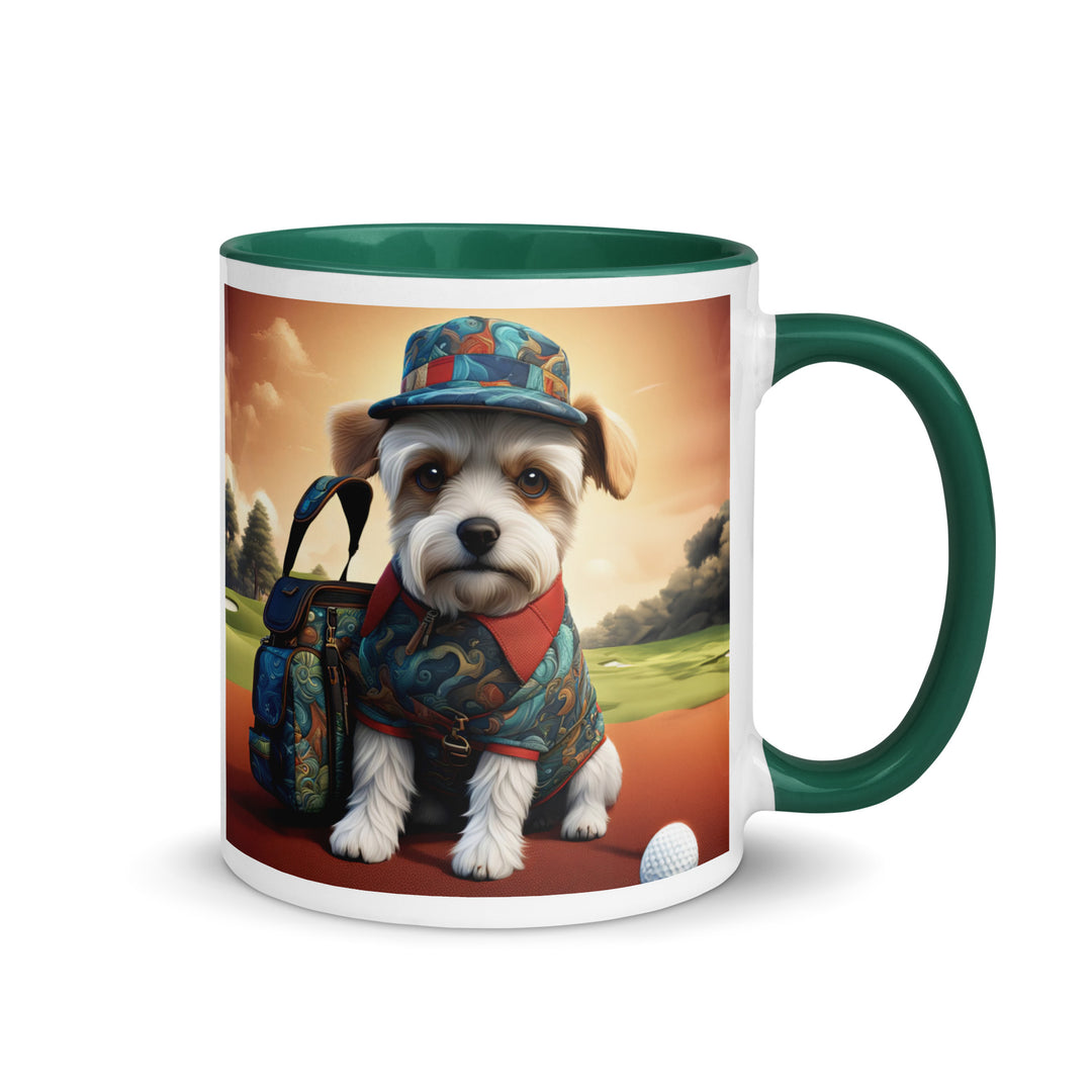 Pekapoo Golfer- Mug with Color Inside v5