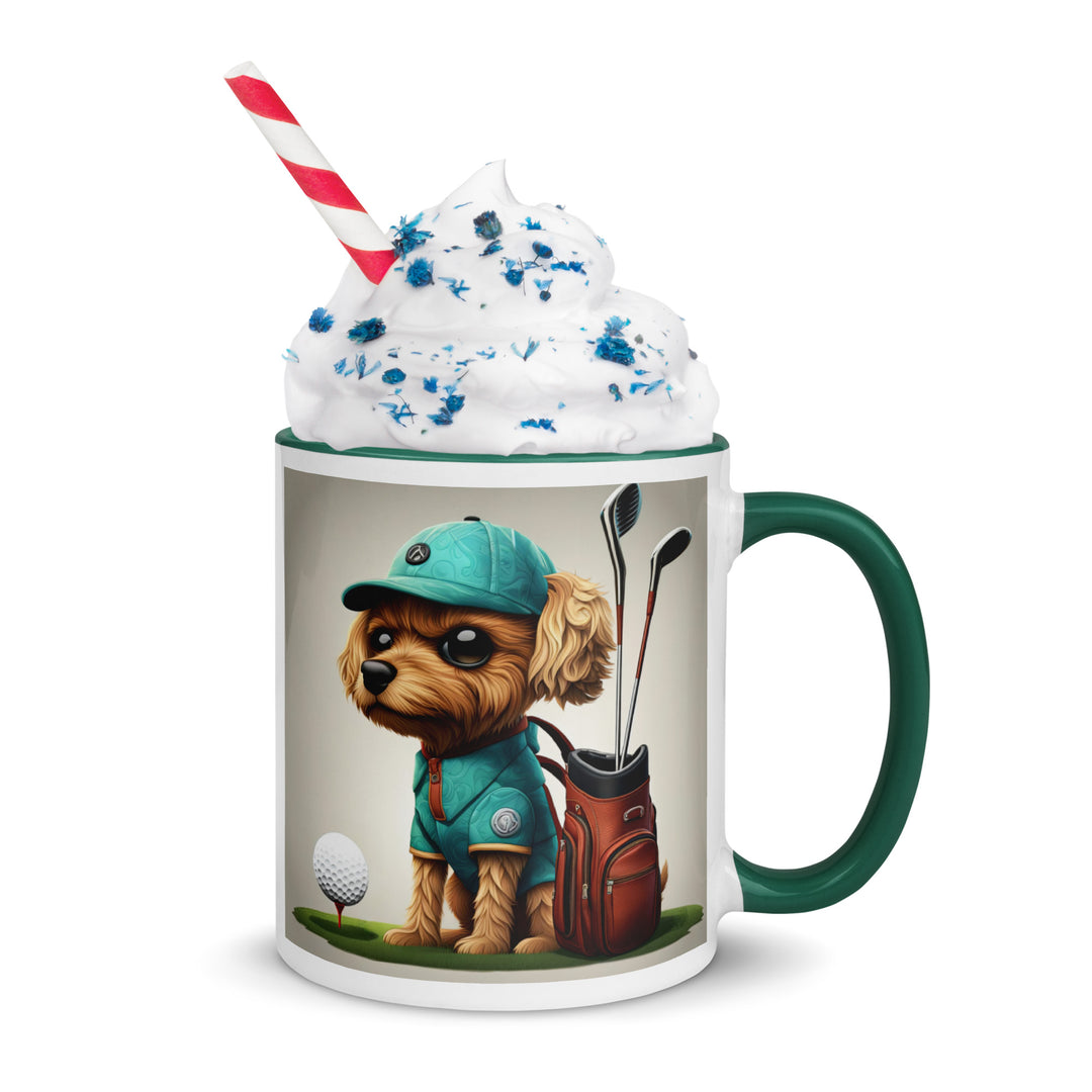 Pekapoo Golfer- Mug with Color Inside v7