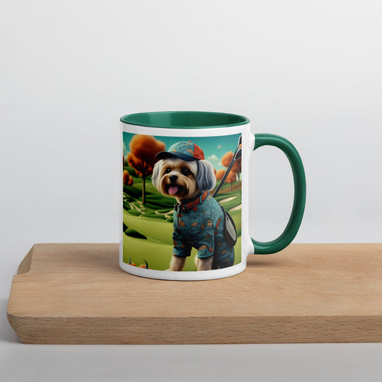 Pekapoo Golfer- Mug with Color Inside v8