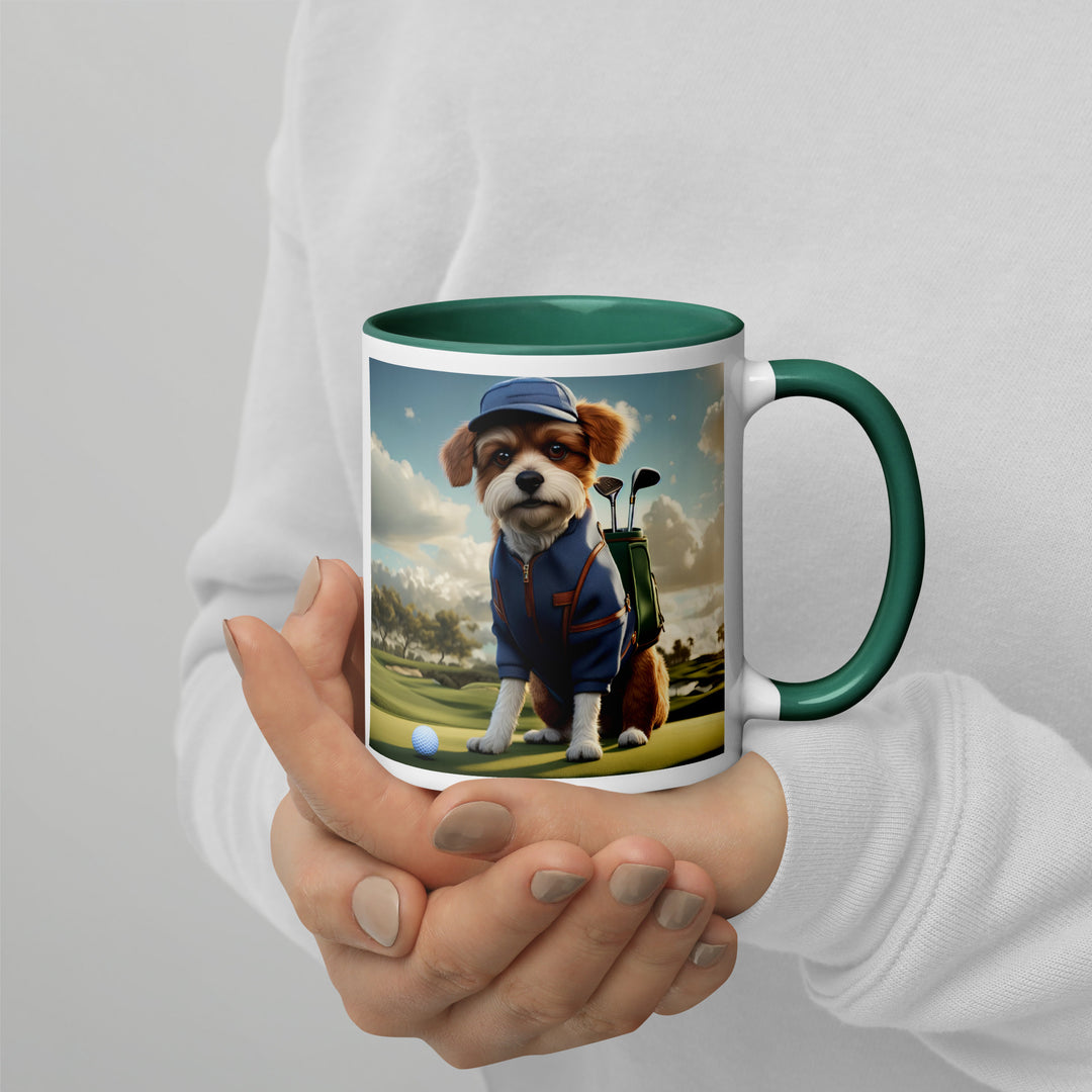 Pekapoo Golfer- Mug with Color Inside v10