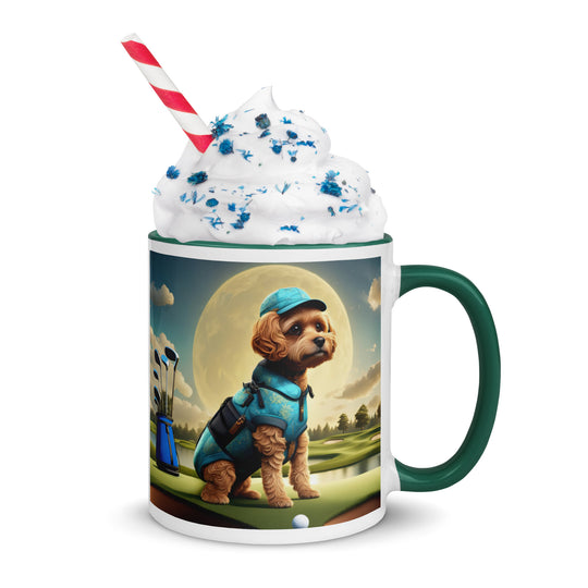 Pekapoo Golfer- Mug with Color Inside v9