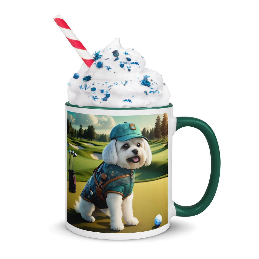 Pekapoo Golfer- Mug with Color Inside v11