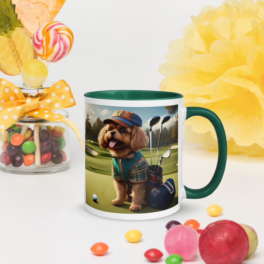 Pekapoo Golfer- Mug with Color Inside v12