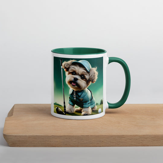 Shih-Poo Golfer- Mug with Color Inside