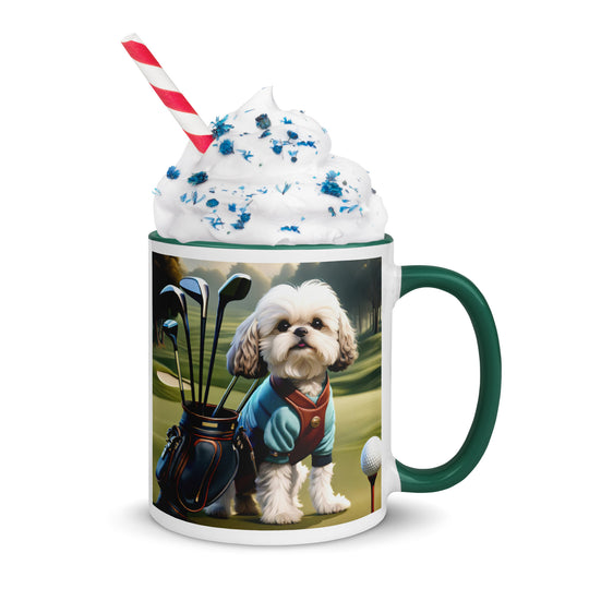 Shih-Poo Golfer- Mug with Color Inside v2