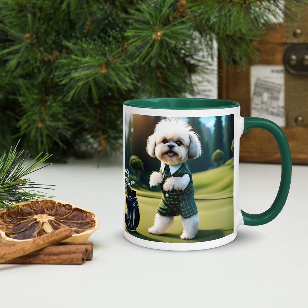 Shih-Poo Golfer- Mug with Color Inside v3