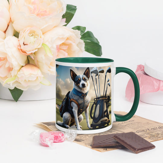 Texas Heeler Golfer- Mug with Color Inside v4